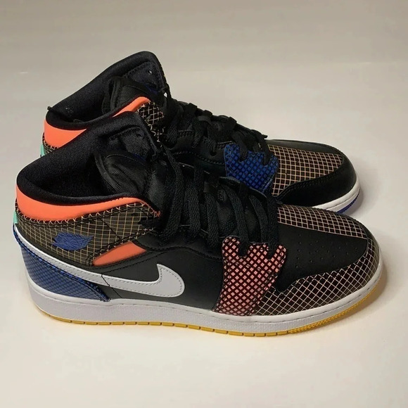 Jordan 1 Mid Sneakers Graphic Game Royal Blue New - Picture 3 of 12